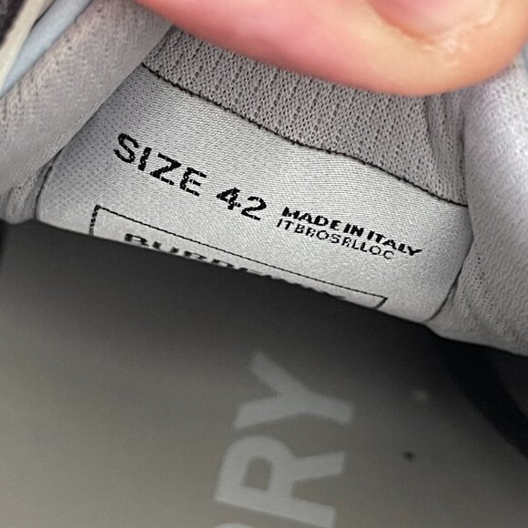 BURBERRY Men's Ramsey Blue Check Low-Top leather, suede, cloth Trainer Sneakers - Picture 10 of 15